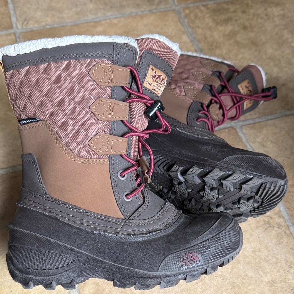 The North Face kids Brown and Gray Winter Boots